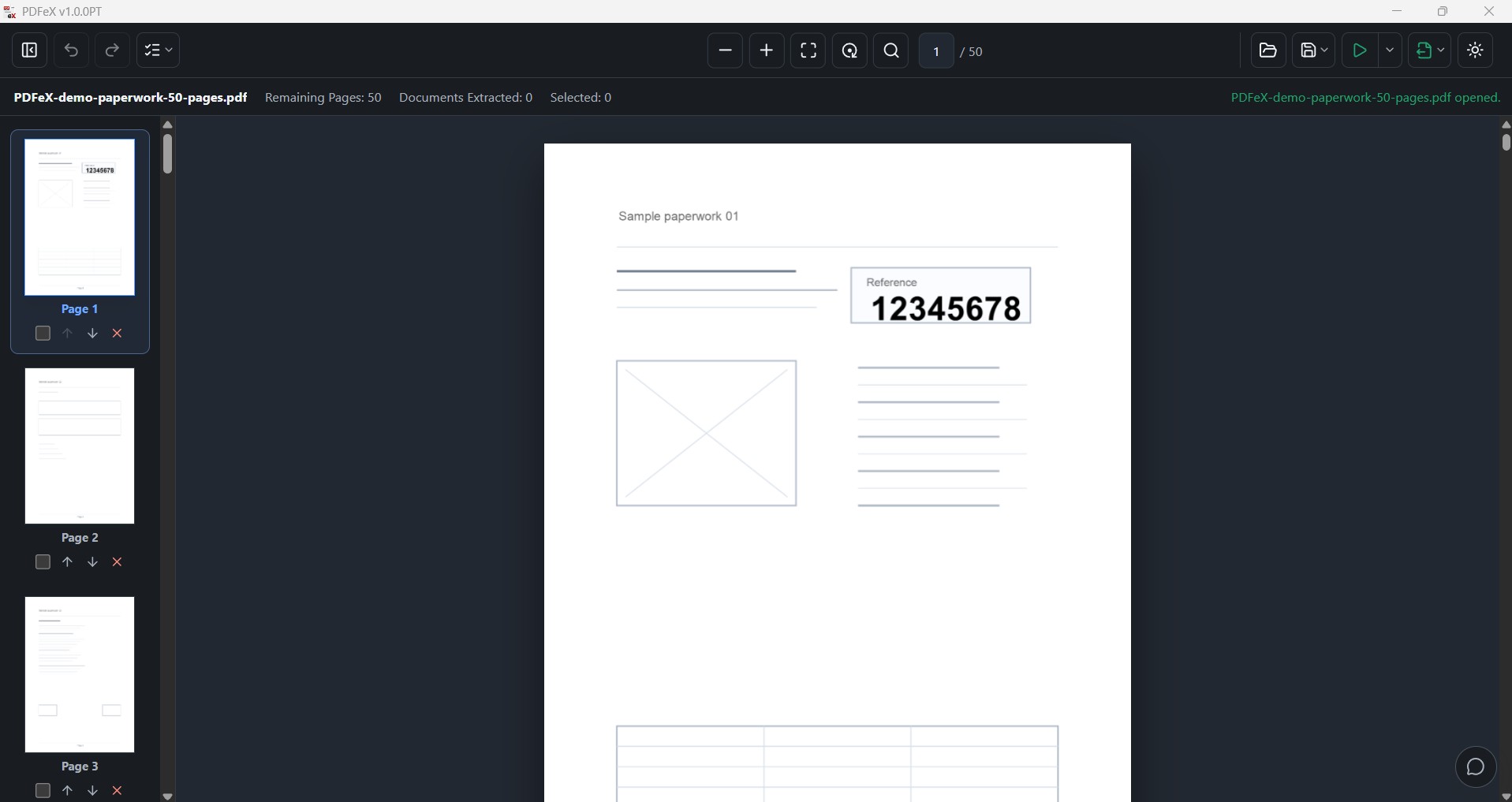PDFeX in dark mode